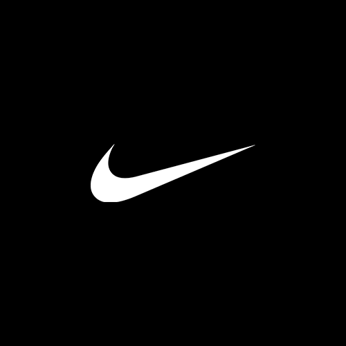 Logo Nike blanc sur fond noir