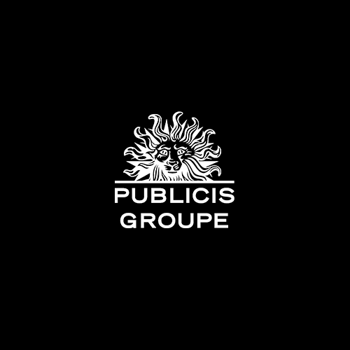 Logo Publicis blanc sur fond noir